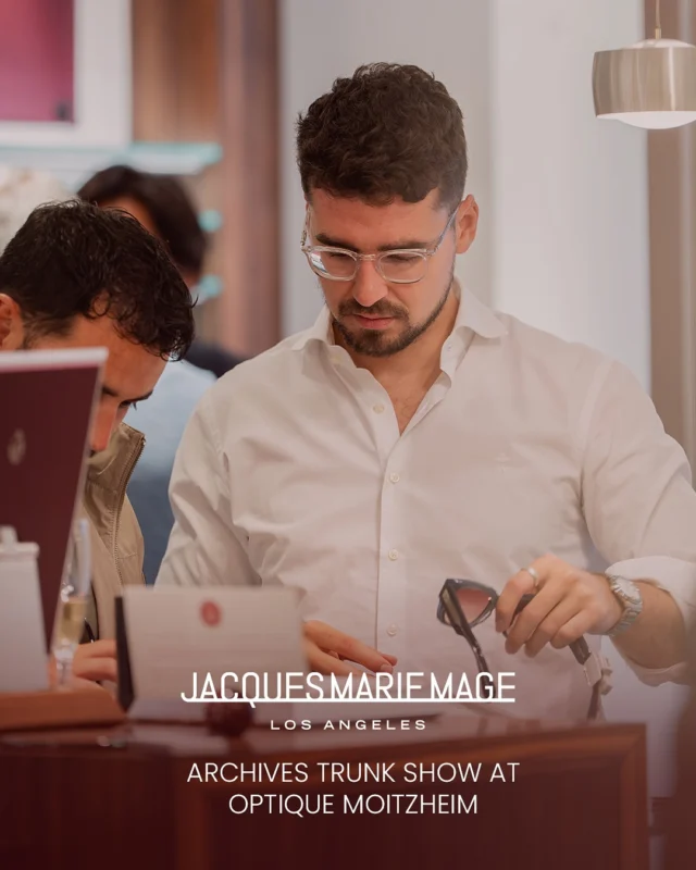 ✨ A day to remember at the Jacques Marie Mage Trunk Show ✨Thank you to everyone who joined us at Optique Moitzheim in Luxembourg-City for this very special moment. It was a true celebration of craftsmanship, style, and community, made even more memorable by the presence of some truly exceptional eyewear.A heartfelt thank you to:🍸 @de_schnekert_traiteur for the delicious amuse-bouche & drinks🍫 @chocolateriegenaveh for the sweet chocolate treats🎶 @tunes.by.lorenor for setting the mood with his DJ set🕶️ And of course, a special thank you to @jacquesmariemage for the trust and the stunning, rare selection of frames we had the honour to present.📍Reminder: The Archive Pieces are still available in-store in Luxembourg-City until Monday. This might be your last chance to discover these collector pieces before they’re gone.📸 @bylenaleroy